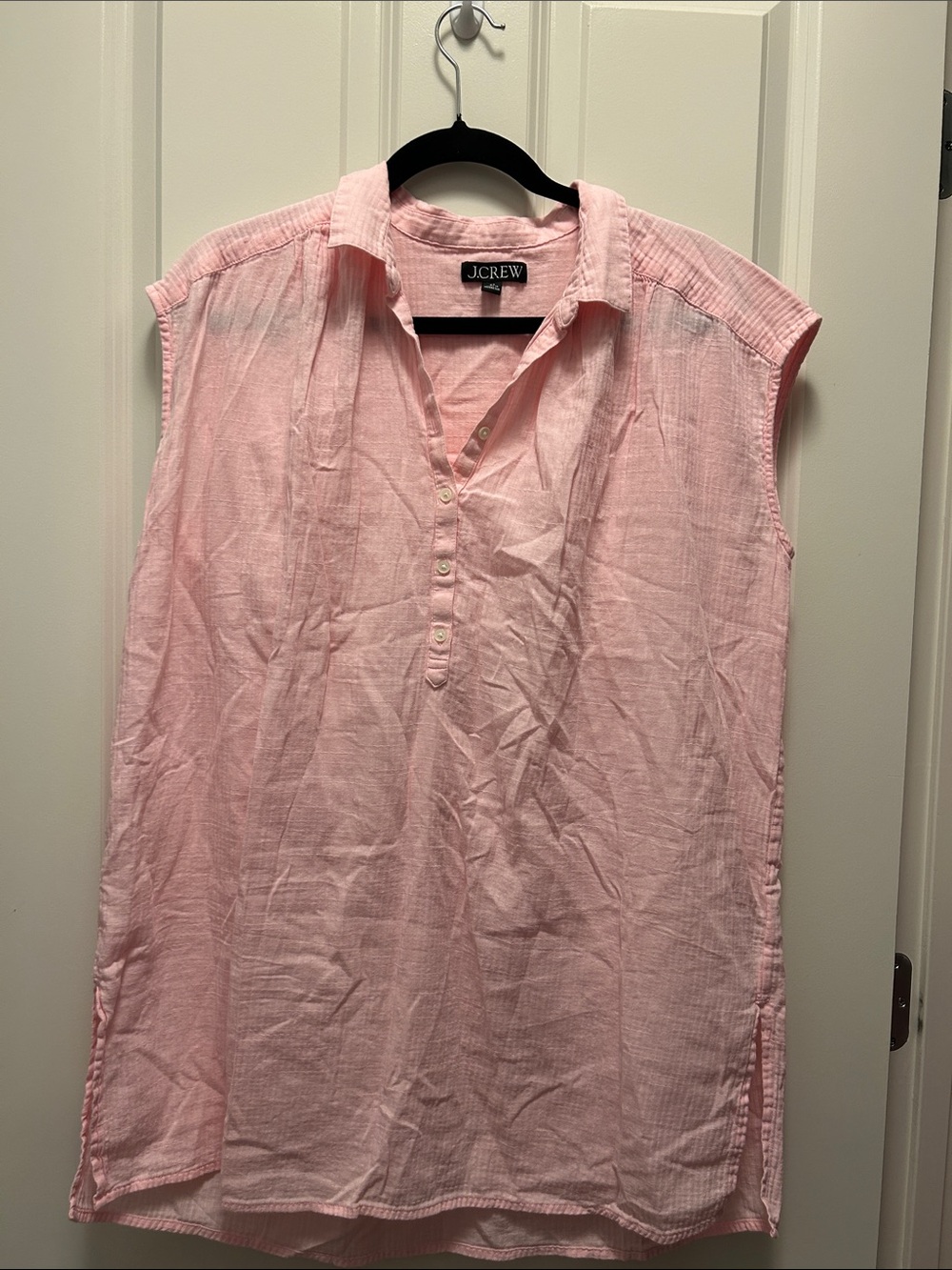 J. Crew Pink Sleeveless Button-Front Coverup